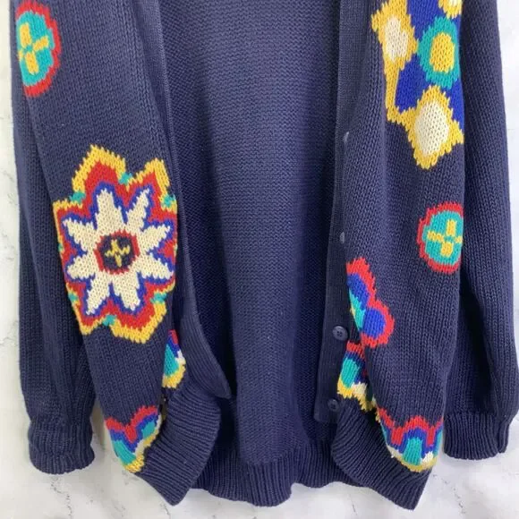 Vintage 90s Grandma Sweater Cardigan Women's sz S Small Knit Retro Cottagecore - Picture 7 of 16